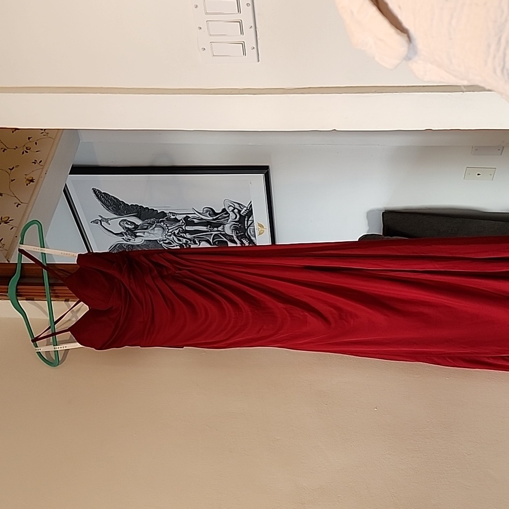 Burgundy bridesmaid gown